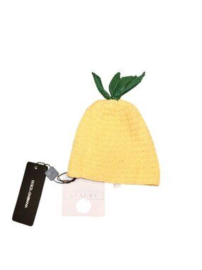 Dolce & Gabbana Yellow & Green Pineapple Knit Baby Beanie NWT
